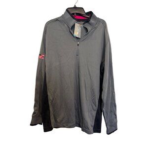 Nike Golf Dri-Fit Mens Pullover Quarter-Zip Long Sleeve Gray/Black Size L